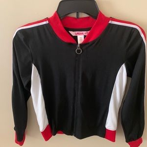 A black white and red jacket